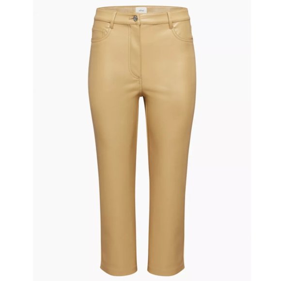 Aritzia Babaton Wilfred High-waisted Vegan Leather Cropped Pants - Picture 1 of 7